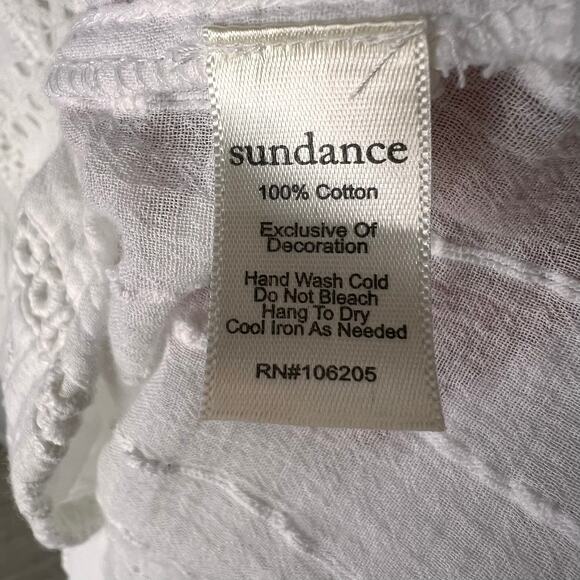 Sundance Top Womens Size Large White Marion Eyelet Button Down 100% Cotton - Picture 6 of 16